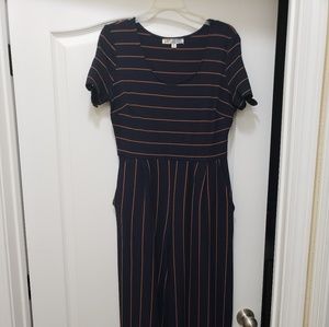 Juniors Jolt stripe gaucho jumpsuit with pockets